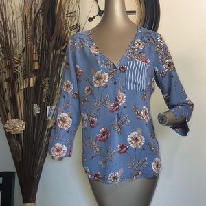 💙Blue flower blouse💙